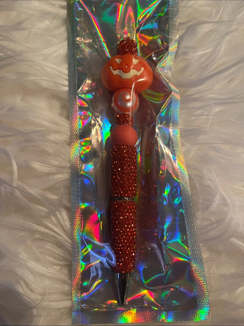 Halloween Pumpkin Sequin Orange ink pen